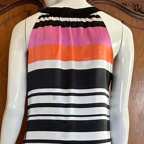 BCBGMaxAzaria Dress Pink & Black Striped Shift Dress Size 4 • NEW WITH TAGS • - Picture 5 of 10